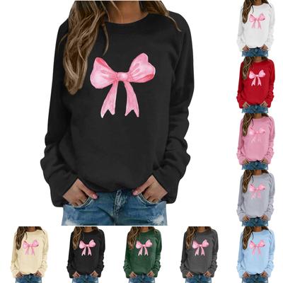 Women's Casual Fashion Printed Long Sleeve O-Neck Pullover Top Blouse