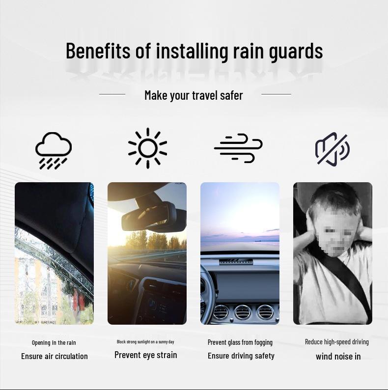 Honda Tenth Gen Accord, Civic, Lingpai, and Fengfan Car Window Rain Visor - Sun and Rain Guard for CR-V, XRV