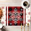 New Christmas Printed Placemats Cross-border Holiday Party Dining Table Thermal Insulation and Anti-pollution Dining Table Mats
