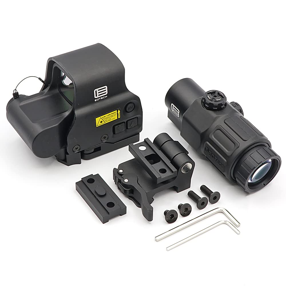 Ryohin Buhin Evolution Gear Iotek Holografisk Flagg G33 Flagg Replika Rødpunktsikte Sett EXPS3-3 Sikte, Svart/US & Forstørrer, Svart/US