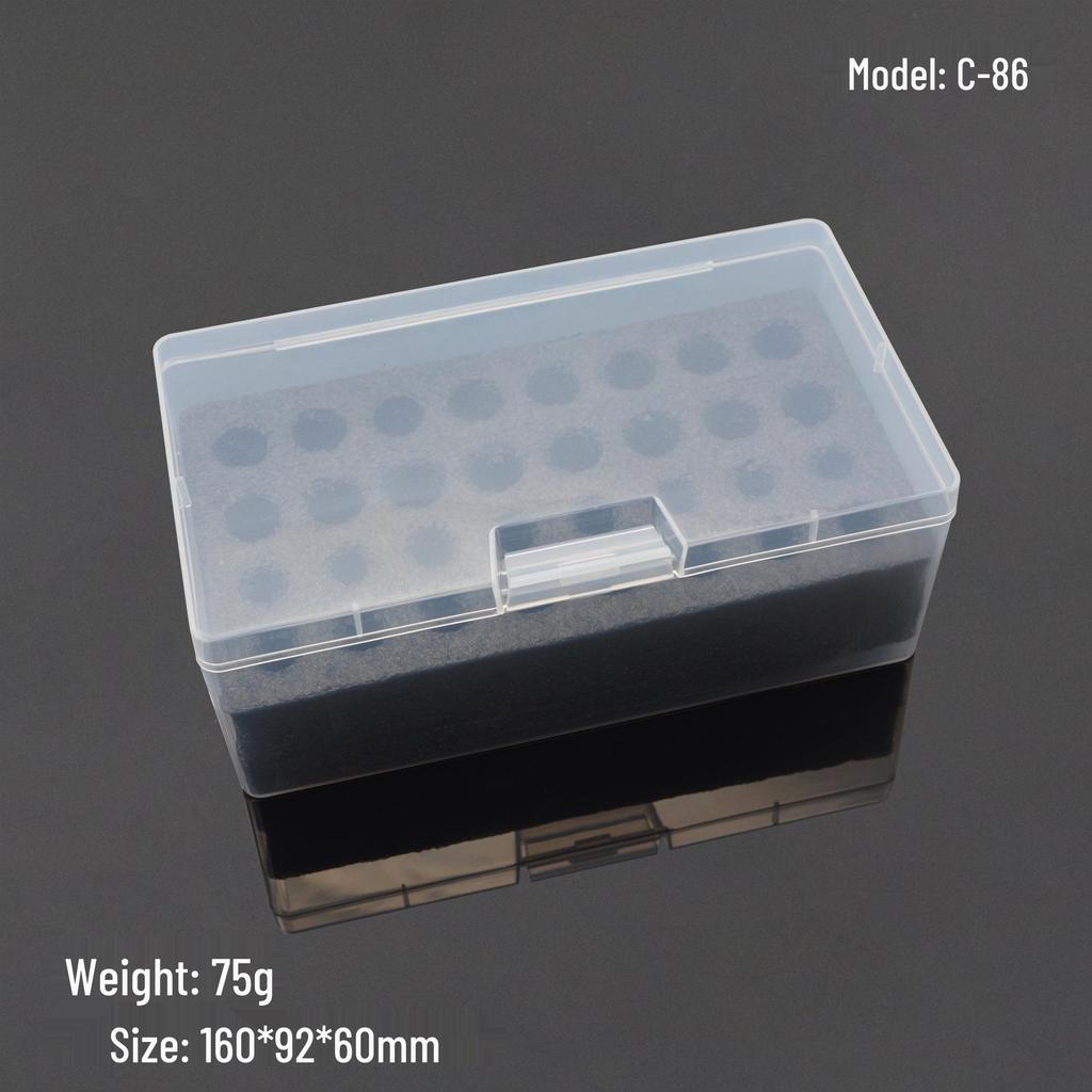 Umweltfreundliches transparentes PP-Kunststoff-Batteriegehäuse mit Schwammeinlage für No. 5 & Nein. 7 Batterien