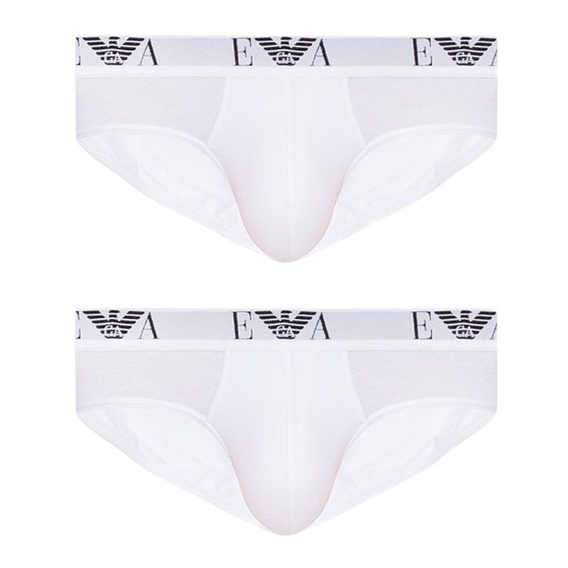 

Emporio Armani Solid Color Micro Logo Triangle Underwear 2-Pack Men underwear White 111321-CC715-04710 L