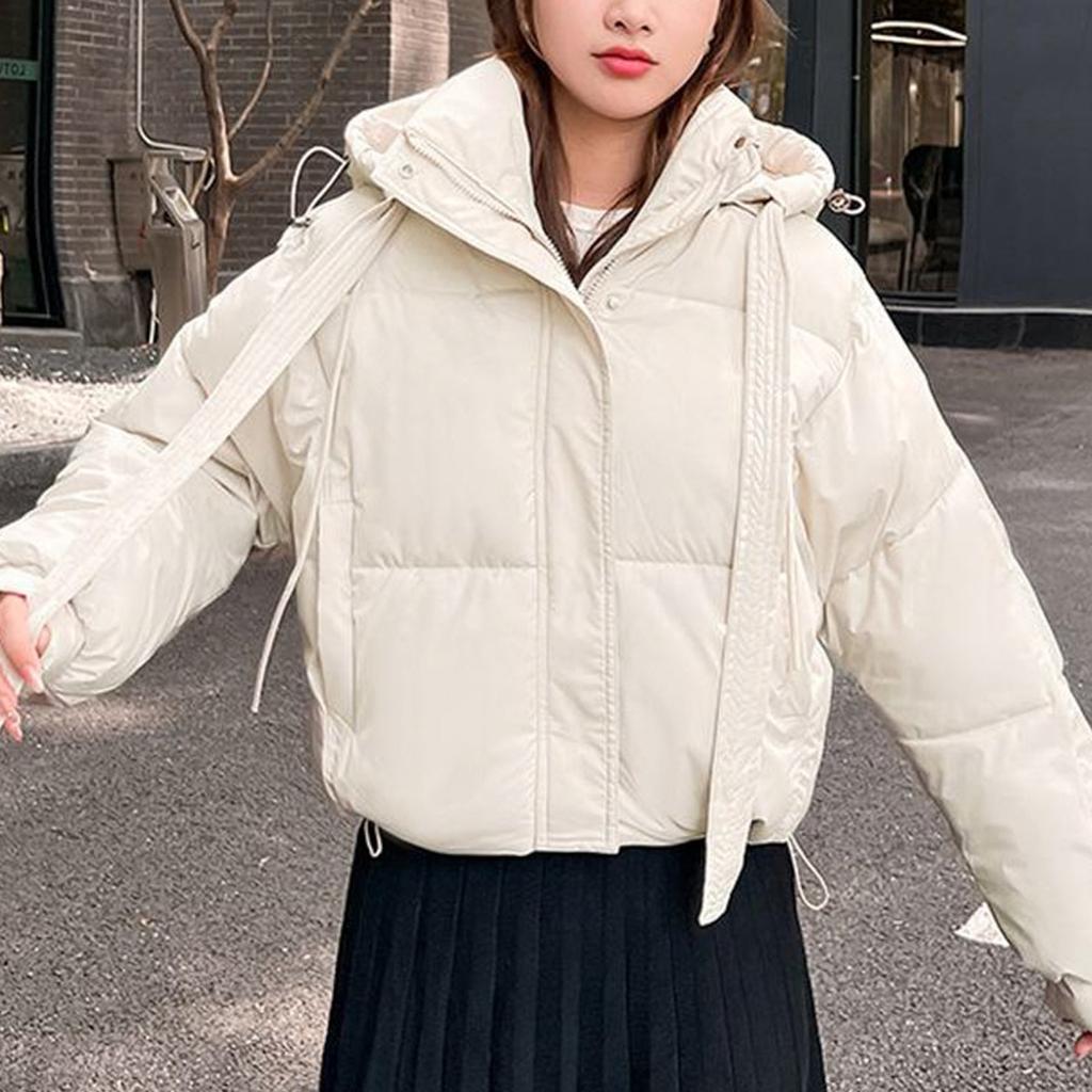 Winter Women's Cotton Down Coats Casual Hooded Jacket Parkas Streetwear Lady Chic Outerwear Thick Warm Padded Coat