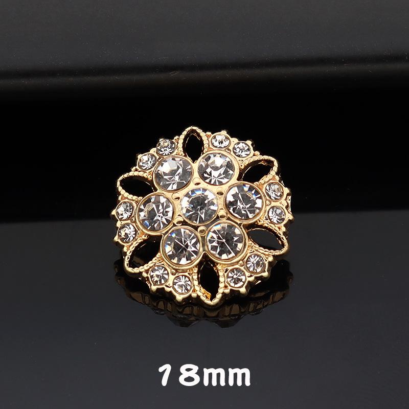 5 Stück High-End Metall Diamantenbesetzte Mantelknöpfe Kinder Pelzknöpfe Nerzknöpfe Mode Blütenblatt Strassknöpfe