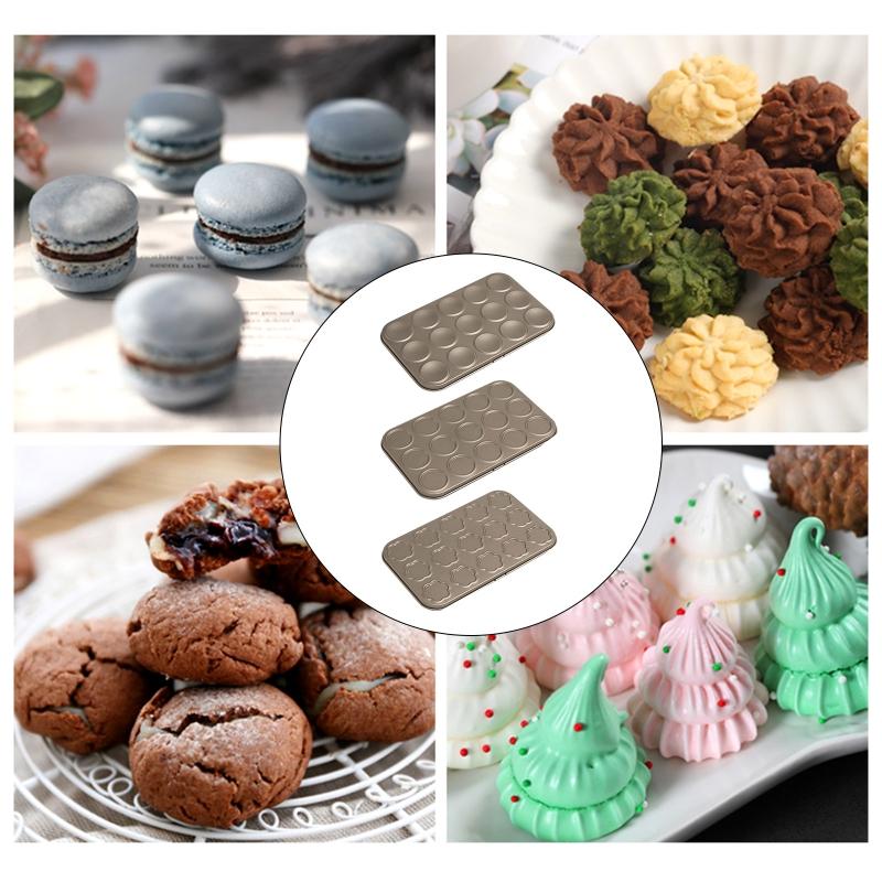 15 Cup Cookie Sheet Macaron Pan Baking Tray Cookie Sheet for Oven Baking Champagne Gold Baking Mold Macaron Baking Gift