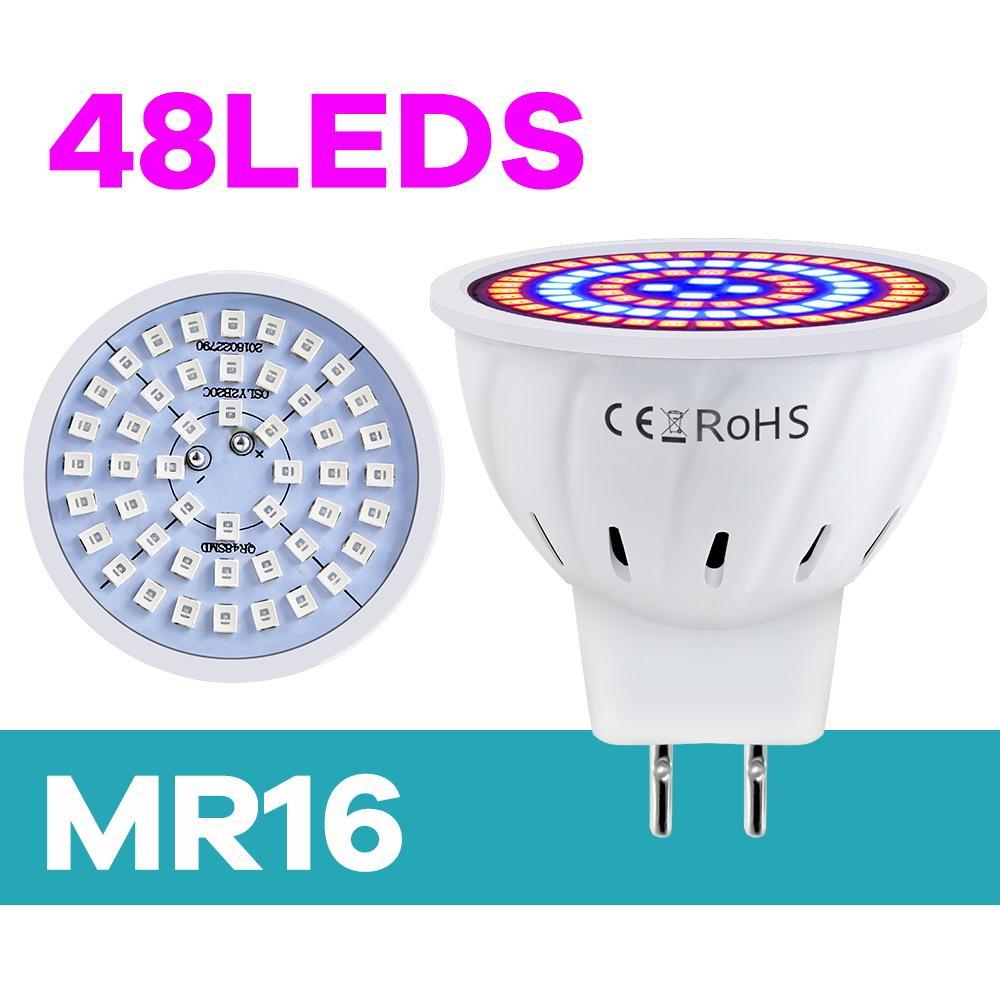 Plant Grow Light 220V LED Growth Bulb E27/E26 Full Spectrum GU10 Hydroponic B22 Seed Fill Lamp MR16 Succulent E14 Growing Lights