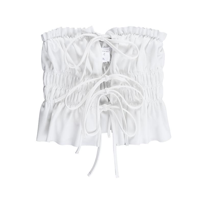 Drawstring Bandeau Top - Sexy Pleated Lace-up Summer Vest for Women