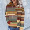 Sonbahar ve Kış Kadın 3D Çizgili Baskılı Kapüşonlu Kazak Hoodie & Sweatshirt (Bayanlar)