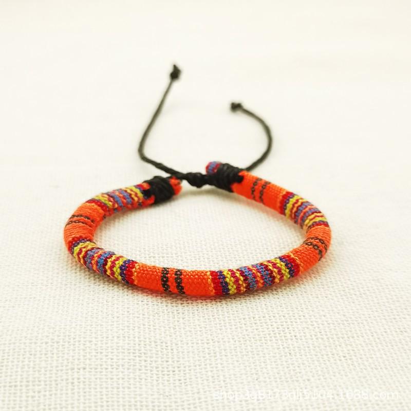 Colorful Bohemian Ethnic Hand-Woven Bracelet: Versatile Surfer Style for Teenagers