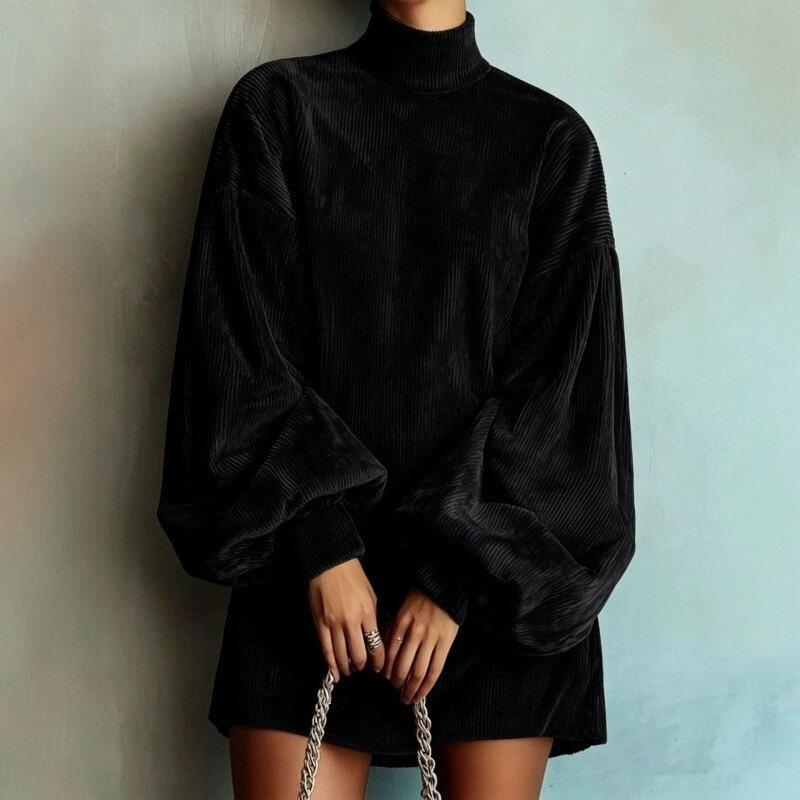 Women S Loose Long Sleeve Lantern Sleeve A Line Dress