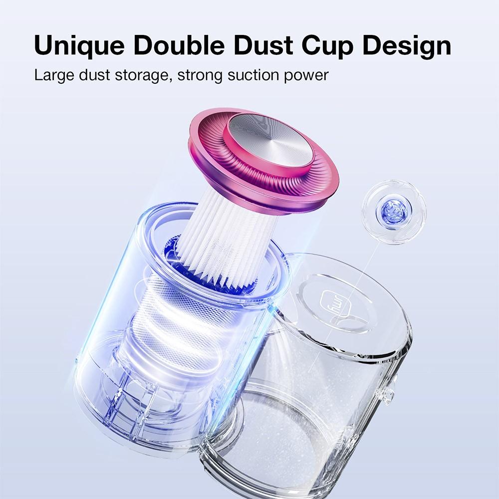 JIMMY BX6 Pro Double Cup Anti-mite Vacuum Cleaner, 245mm Suction Inlet, 0.5L Dust Cup Capacity, Smart Dust Sensor