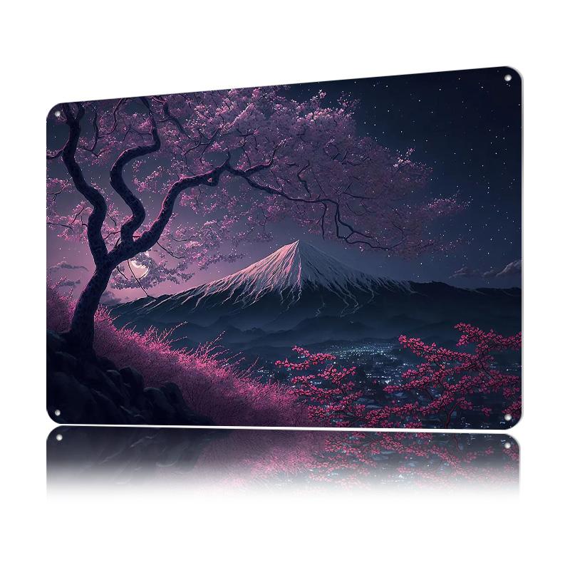 Cherry Blossom Japan Metal Poster Customized Wall Art Retro Vintage Metal Signs for Man Cave Interior Accessories Room Ornaments