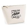 Beige Pouch I Can't I Have Athletics I Can't Minimalist | Cotton Toiletry Bag 3 L with Metal Zip and Flat Bottom