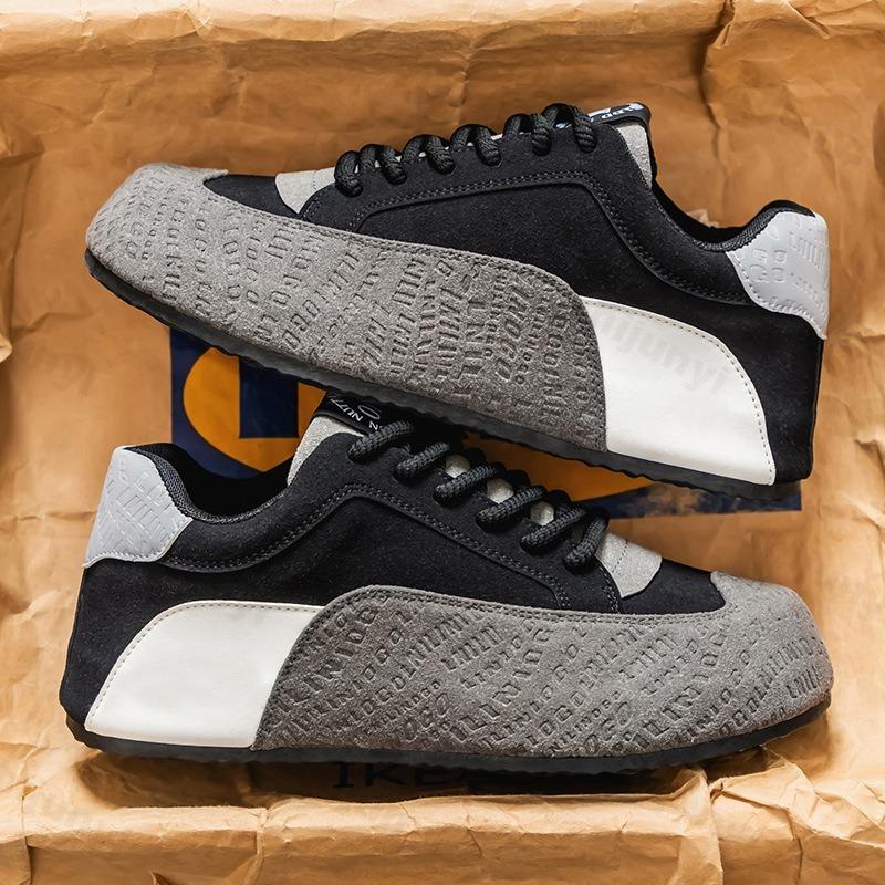 Fashion Autumn Men's Vulcanized Shoes 2025 Flat Bottomed Platform Thick Soled Casual Shoes Fashionable Outdoor Lace Up Sports Shoes