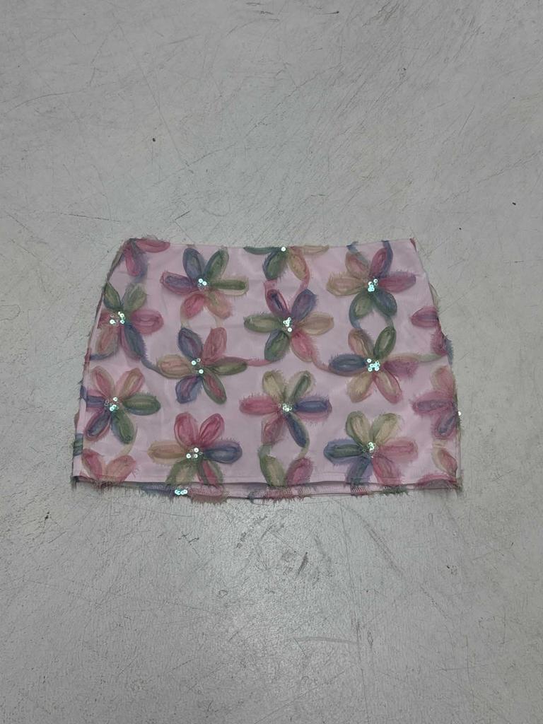 Spicy Girl Summer Floral Low-Waist Hip-Hugging Mini Skirt