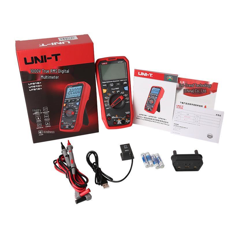 Uni-T UT61E+ High-Precision Digital Multimeter - AC/DC Voltage, Anti-Burn, Auto Display.