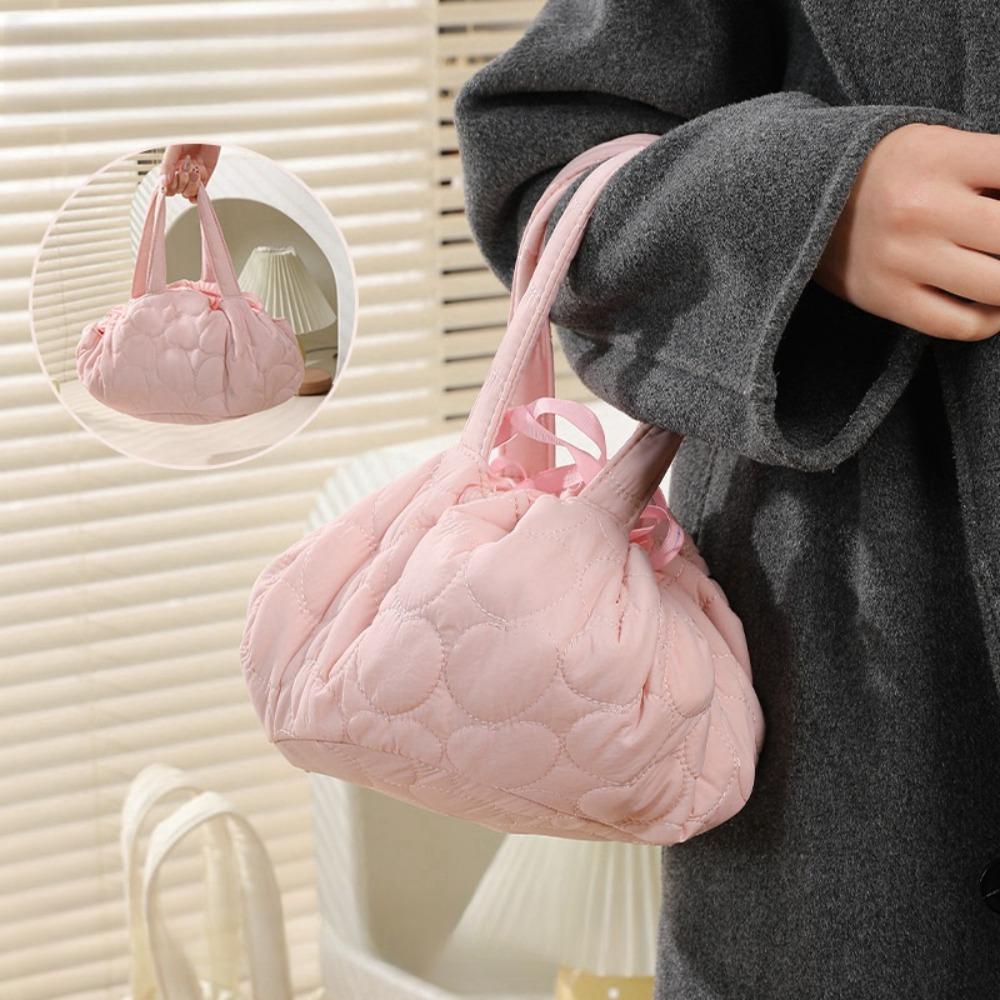 

Lightweight Lazy Cosmetic Container Handle Large Capacity Toiletry Bag Drawstring Makeup Bag Bath білий