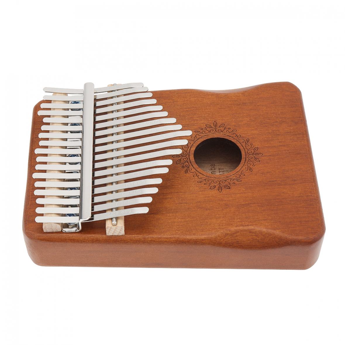 

17-клавишное пианино Kalimba для большого пальца с защитой руки Mbira коричневый