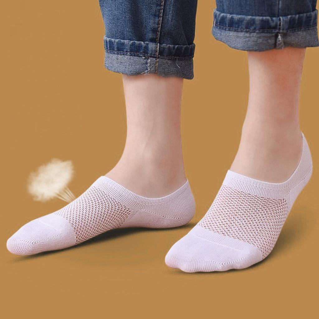 5 Pairs Men's Thin Summer Invisible Socks Breathable Mesh Short Socks Black White Casual Business Ankle Boat SocksHigh Quality