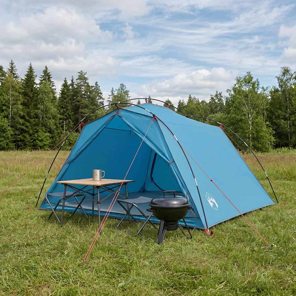 Tunnel Tent Blue 4 Person 185T Polyester with PU Coating