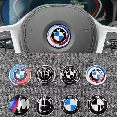 1pcs-45mm Suitable for 50th Anniversary KITH Thunder Joint Style 45mm Interior Steering Wheel Logo Sticker Badge.