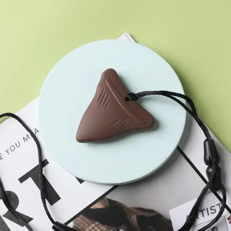 

Hot Kids Sensory Chew Necklace Brick Chewy Kids Silicone Triangle Fangs Toys Silicone Teeth For Children With Autism Accessories