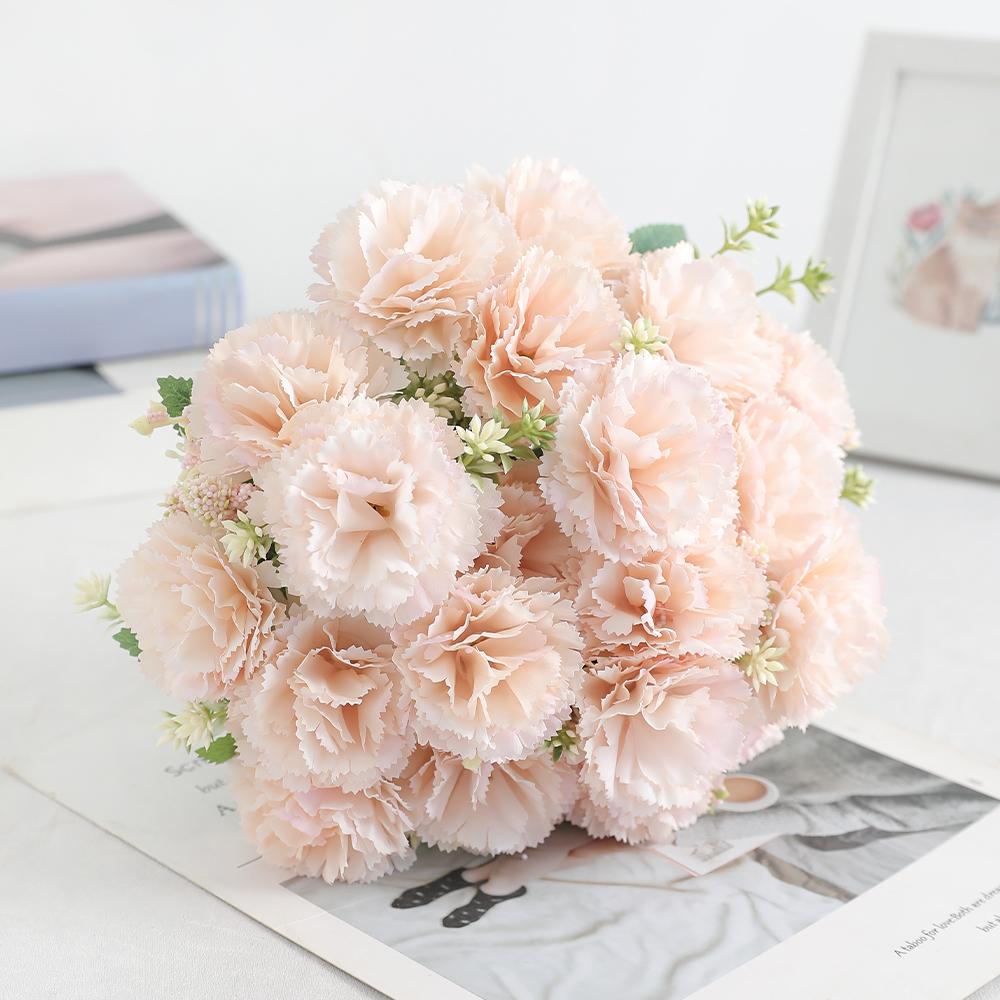 1/3Pieces Of Carnation 28cm Artificial Bouquet Home Room Decoration Stone Bamboo Garden Wedding Deco DIY Bride Holding Flowers