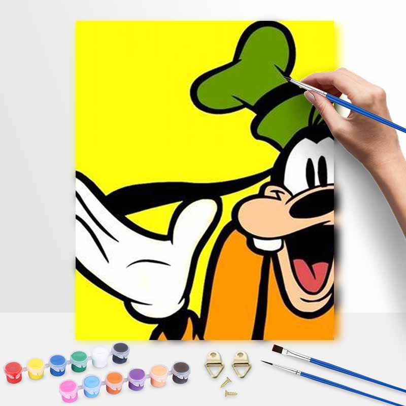 Disney Goofy Digital Oil Painting Diy Coloring Handpainted Handpainted Filling Home Decoration Gift for Wall Art Bedroom Decoration