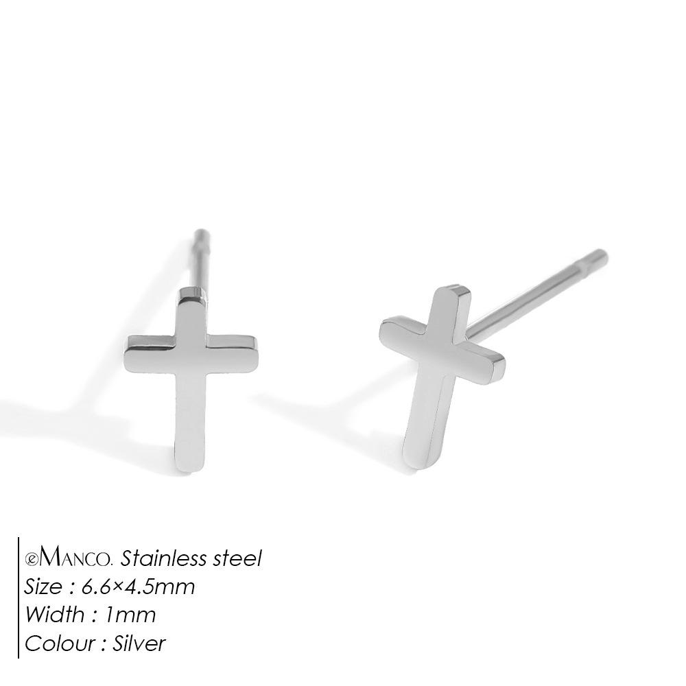 

eManco Stainless Steel Cross Stud Earrings: Stylish, Non-fading, Versatile Women s Fashion Accessory, Popular Online Trend.