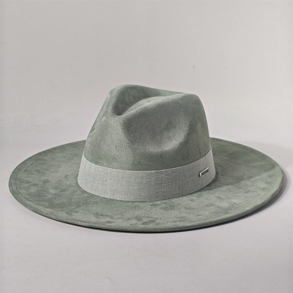 New Big Wide Brim Fedora Hats For Women Men Western Suede Hat Large Felt Panama Hat Rancher Hat Chapeau Femme Luxe