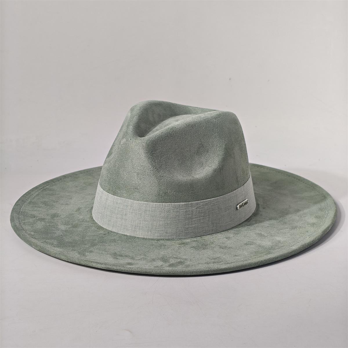 

New Big Wide Brim Fedora Hats for Women Men Western Suede Hat Large Felt Panama Hat Rancher Hat chapeau femme luxe 56-58cm