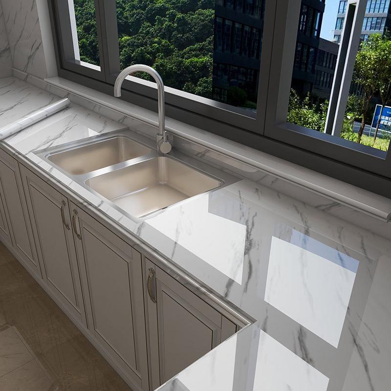 Imitation Marble Thickend Self-adhesive Kitchen Cooktop Protective Film Marble Desktop Film High Temperature Oil Resistant Sticker