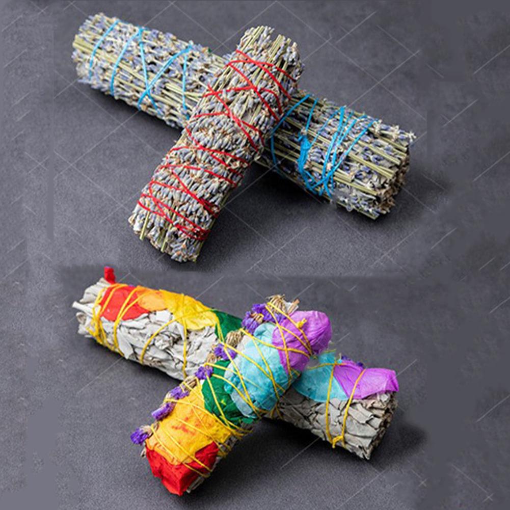 Florales, natürliches weißes Salbeigrasbündel, Räucherstäbchen, Räucherstäbchen für die Innenreinigung, Gras-Räucherstäbchen für die Reinigung zu Hause