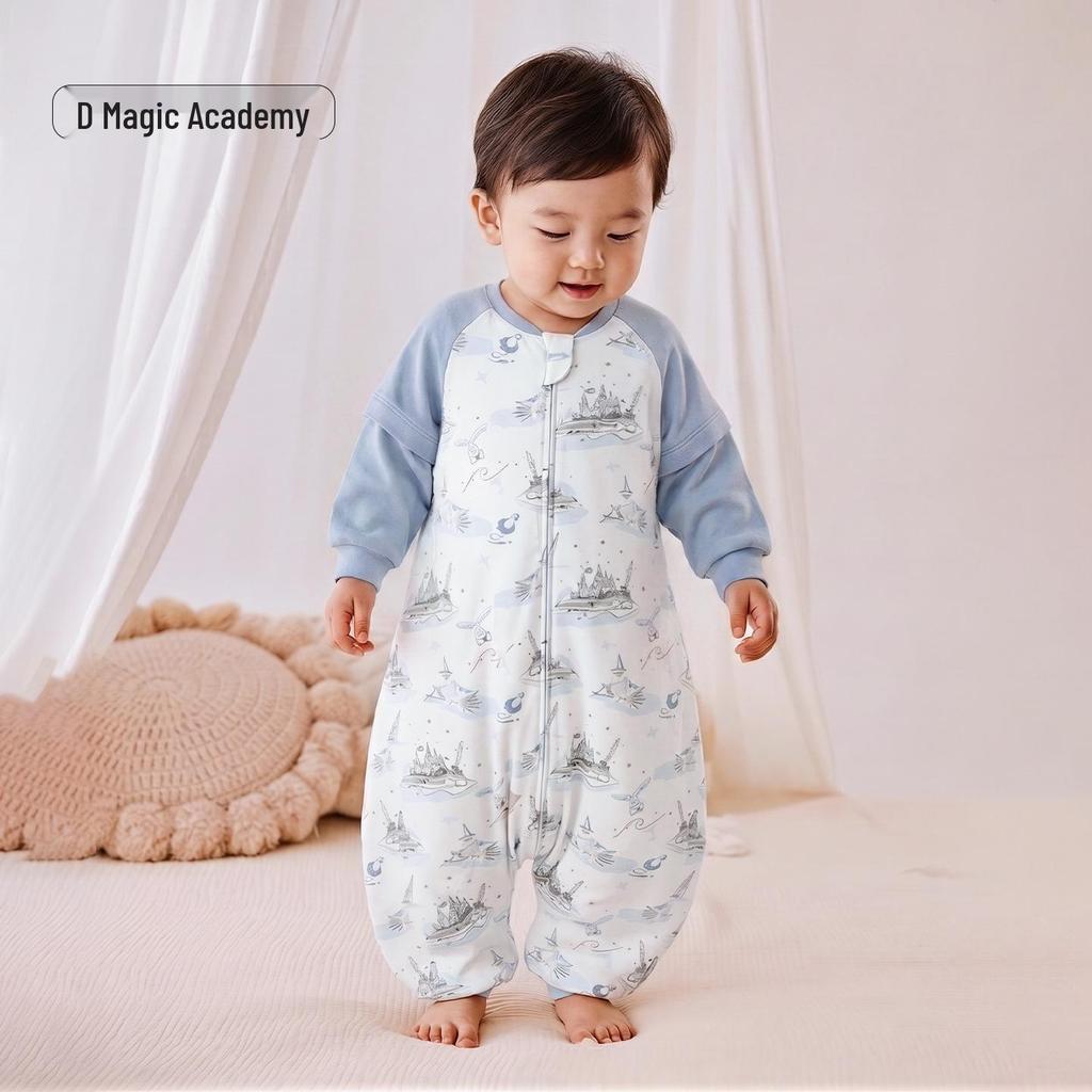 He'er Te 120g Silk Quilted Baby Sleeping Bag with Detachable Sleeves and Legs - Class A Anti-Kick Blanket Pajamas for Autumn/Winter.