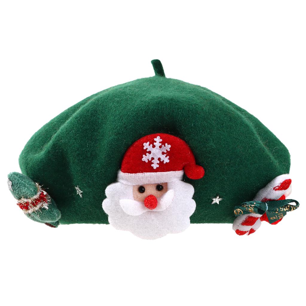 Teens Girls Christmas Beret Festival Thick Beret Woman Windproof Outdoor Painter Hat Christmas Photography Beret Hat
