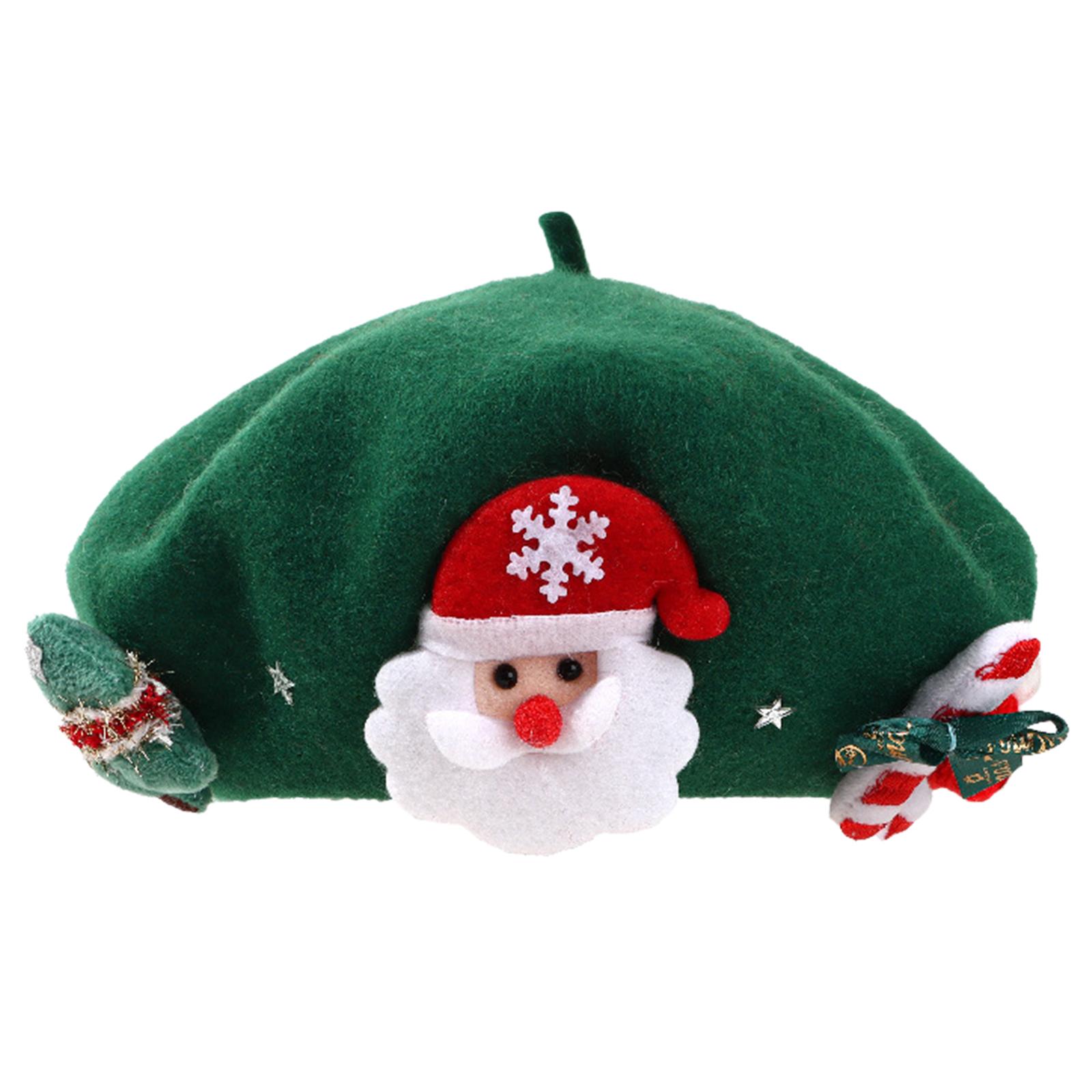 

Подростковые Девочки Рождественский Берет Фестивальный Толстый Берет Женский Ветрозащитный Уличный Шляпа Художника Рождественская Фотография Берет темно-зеленого