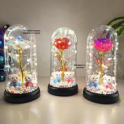 Ours en Rose LED Saint-Valentin - Cadeau d'Anniversaire Créatif pour Filles