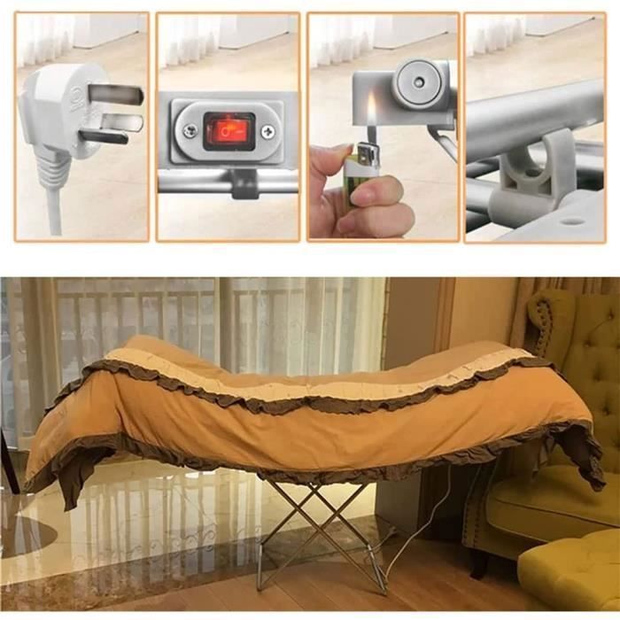 Sèche-Linge Chauffant électrique, 20 Barres ailéesSéchoir Chauffant Portable Pliable, sèche-Serviettes sur Pied pour Un A657