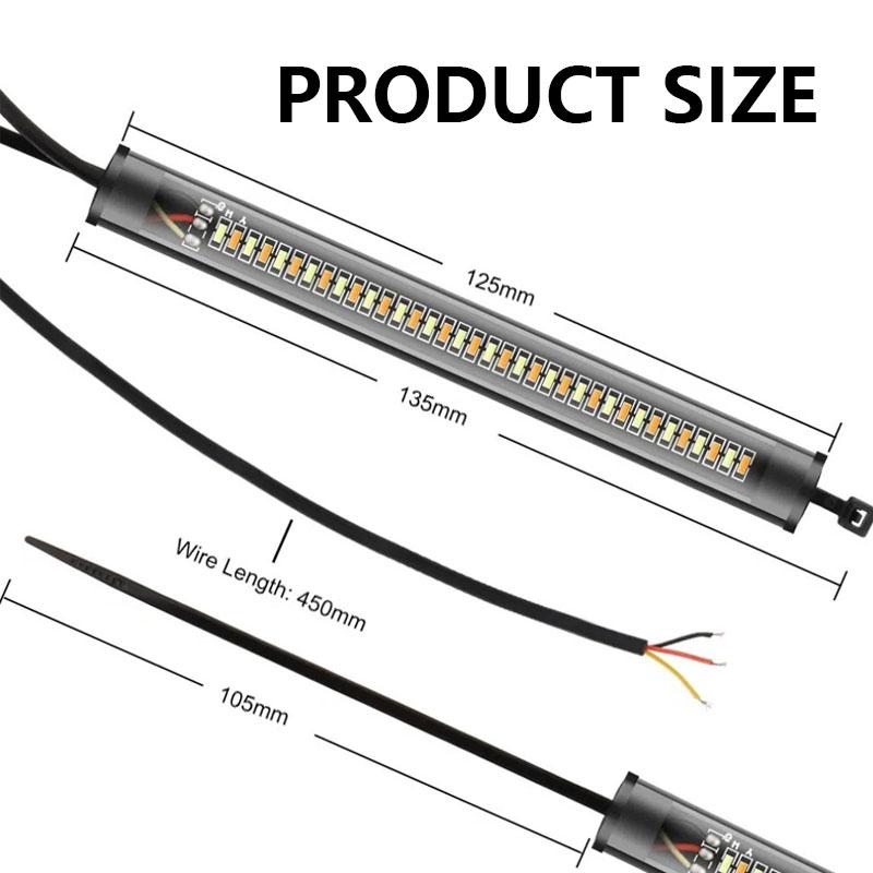 2Pcs 12V LED Motorcycle Turn Signal Light Ring Fork Strip Lamp Flashing Blinker DRL Amber White Moto Flasher Auto Accessories