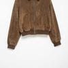 European and American Style, New Women's Clothing, Fashionable, Versatile, Suede Texture Effect Zipper Jacket