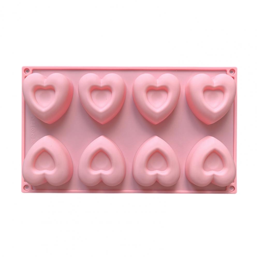 Food Grade Silicone Mold Heart Shape Silicone Mold 8-cavity Flexible Baking Mold Nonstick Chocolate Candy Soap Kitchen Dessert