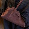 2025 Autumn New Irregular Shoulder Bag Fashionable Foreign Style Loose Feeling Matte Suede Large Capacity Women's Special Bag
