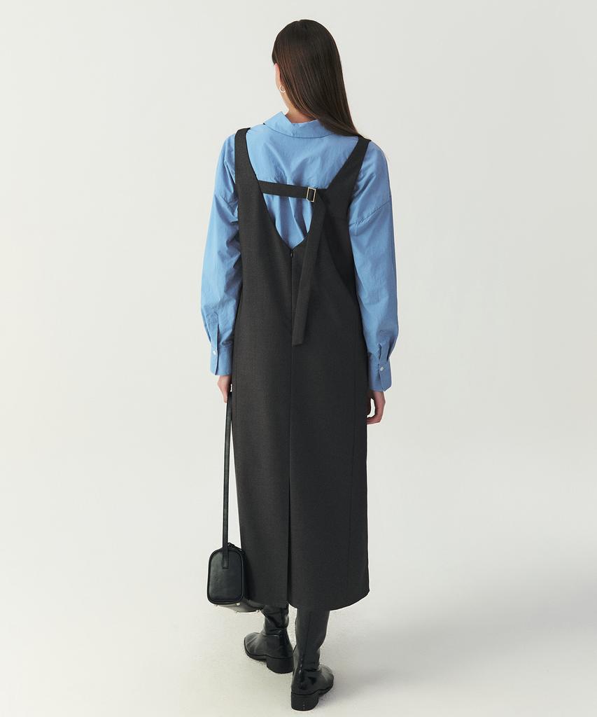 Artid Sleeveless Buckle Dress_Grey
