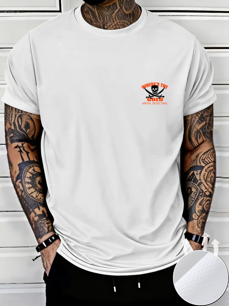 Unisexs Summer Comfort Roundneck Shortsleeve Tshirt Lightweight Breathable Fabric Pirate Print Tshirt Casual Shirt