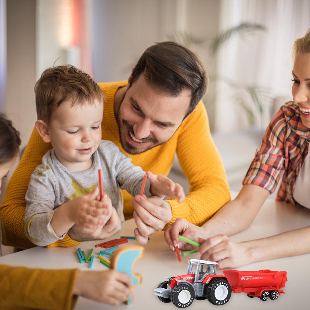 4 Pcs Alloy Farm Tractor Toy Set Engineering Car Model Farm Vehicles Toy Tractors Car Toy For Children Kids Boys