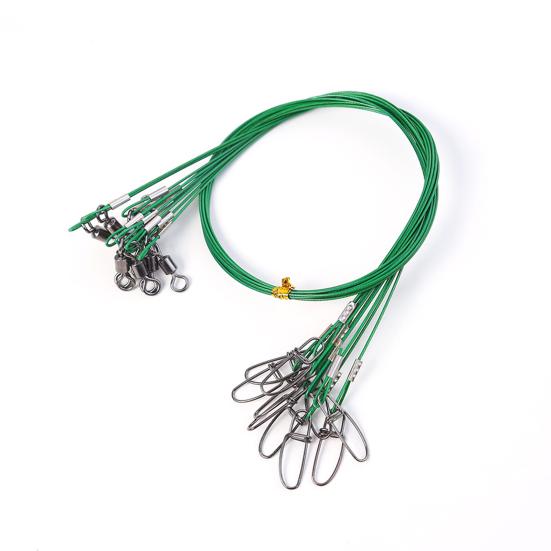 10Pcs Anti-Bite Steel Fishing Line Wire Leader Lightweight Portable Easy To Install Lead Core Leash Fishing Wire Accessories