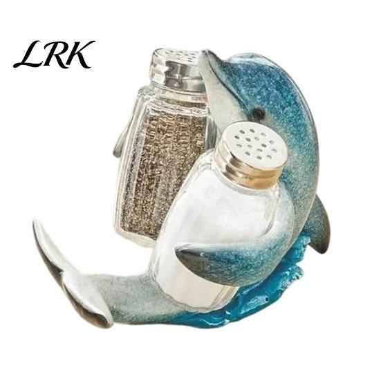 Cartoon Style Kitchen Rack Creative Animal Condiment Holder, Resin Organizer for 2 Spice Oil-resistant Jars, Cute Flamingo Pelican Dolphin Octopus