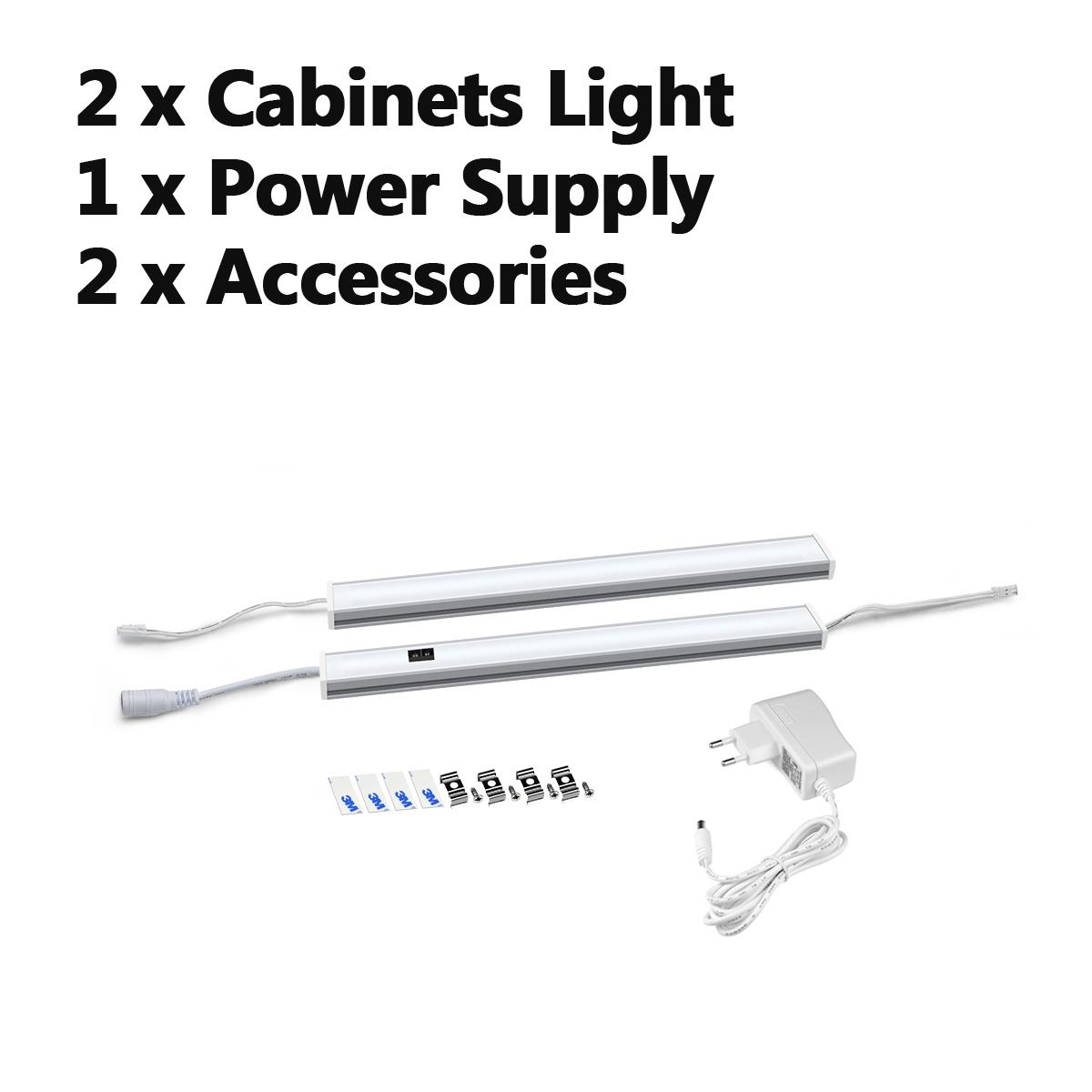 

1-5 шт., 40 см, 6 Вт, умная ручная кухонная лампа, серия светодиодных светильников для шкафа, шкафа, спальни, лестницы, ночной датчик движения, освещение с вилкой европейского стандарта 2PCS+EU Plug теплый белый