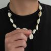 IngeSight.Z Creative Ethnic Coconut Husk Scallop Beaded Pendant Choker Necklace Summer Ocean Beach Vacation Collar Neck Jewelry