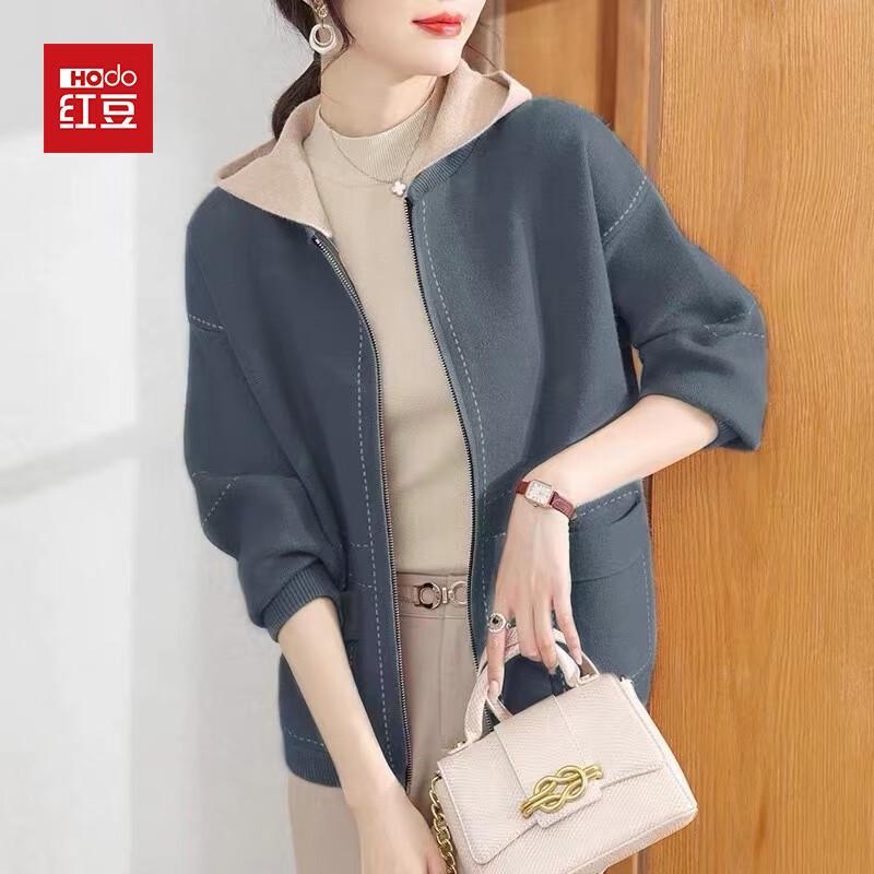 

Женский вязаный кардиган с капюшоном 2XL